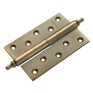 MB 120X80X3.5 AB R C, латунная петля с коронкой правая, античная бронза