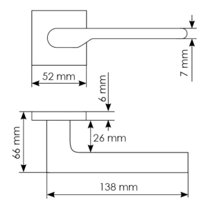 Дверная ручка Morelli, MERCURY, MH-53-S6 SC, цвет - матовый хром