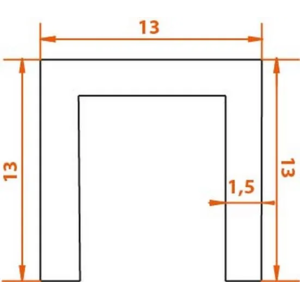TRACK-B 13x13x13 1M, нижняя направляющая