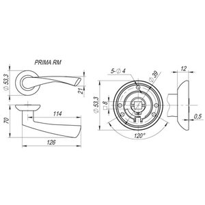 Дверная ручка PRIMA RM SN/CP-3 Дверная ручка PRIMA RM SN/CP-3