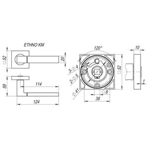 Дверная ручка ETHNO KM SN/CP-3 Дверная ручка ETHNO KM SN/CP-3
