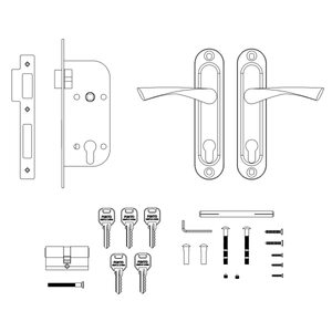 Замок врезной цилиндровый с защёлкой в комплекте с ручкой KIT P16 4070 CRONA AB (бронза), 5 кл. Замок врезной цилиндровый с защёлкой в комплекте с ручкой KIT P16 4070 CRONA AB (бронза), 5 кл.