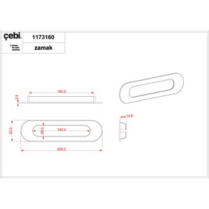 Ручка раздвижная CEBI A1173 160 MP24 (черный)