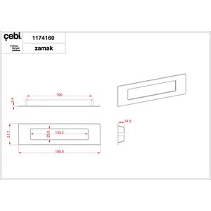 Ручка раздвижная CEBI A1174 160 MP35 (матовое золото)
