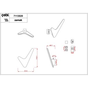 Крючок двойной A7113 020 PC27 (антрацит полимер) серия GIGI Крючок двойной A7113 020 PC27 (антрацит полимер) серия GIGI